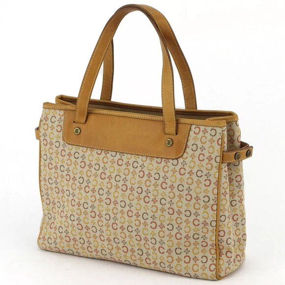 CELINE tote bag macadam beige canvas ?~ leather Authentic used